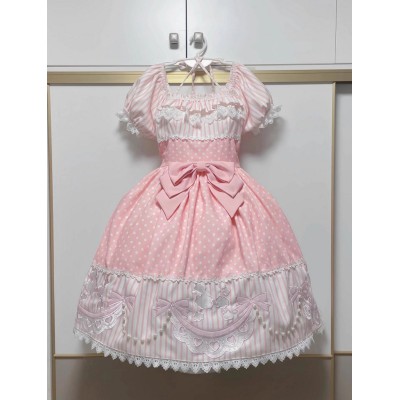Infanta Sweet Poodle Applique One Piece(2 Colours)